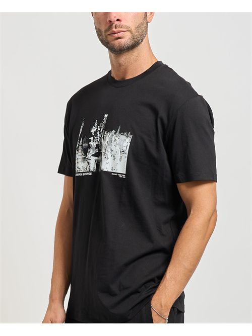 Men's Armani Exchange crew neck T-shirt with print ARMANI EXCHANGE | XM001461-AF10358MC305